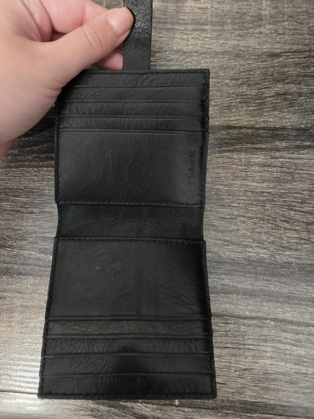 Madewell Black Leather Snap-Tab Wallet with Brass Stud - Picture 3 of 5